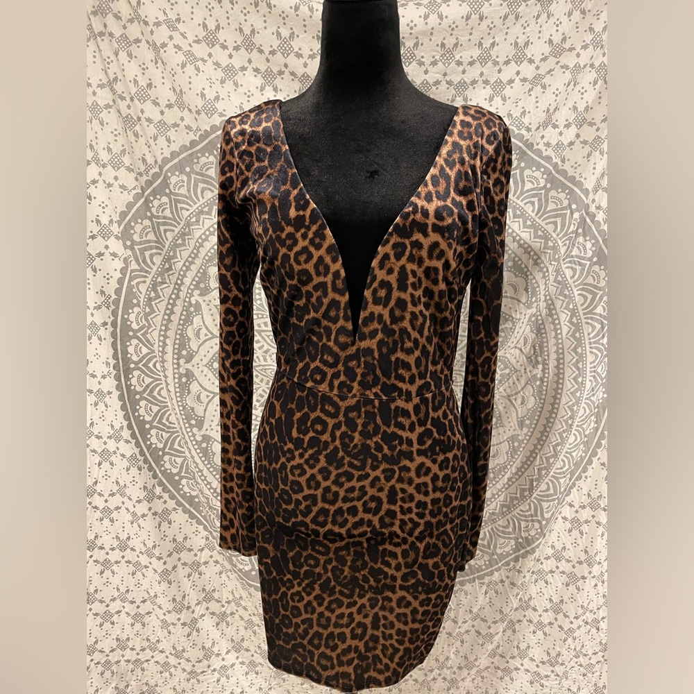 NWT Leopard Backless Dress